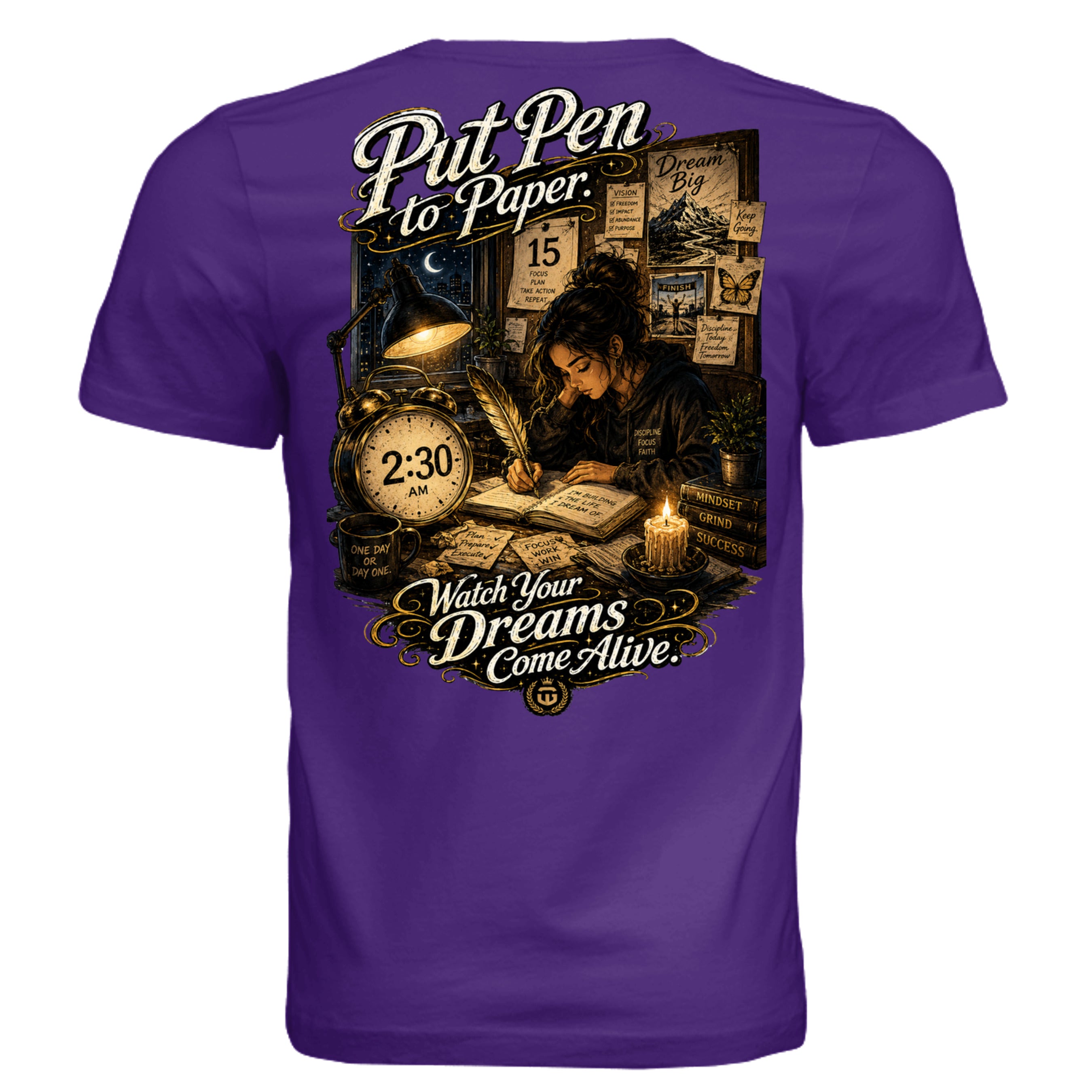 Solid Team Purple Triblend - 3413C - BACK